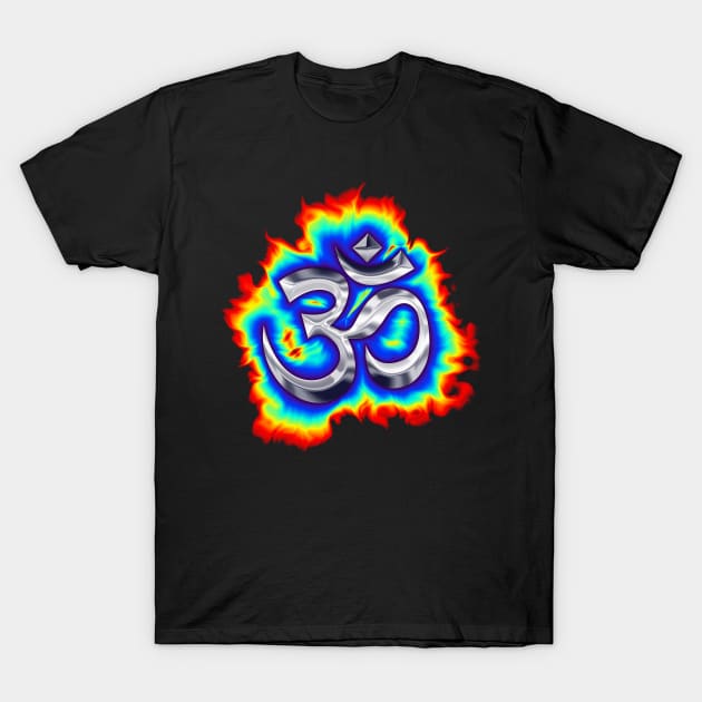 colorful psychedelic OM symbol T-Shirt by DrewskiDesignz